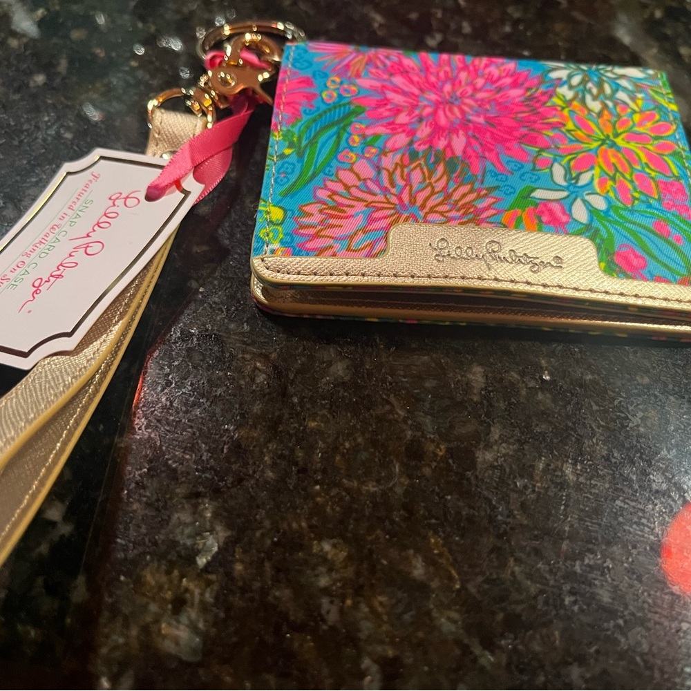 Lilly Pulitzer Floral Wallet - Gold and Pink